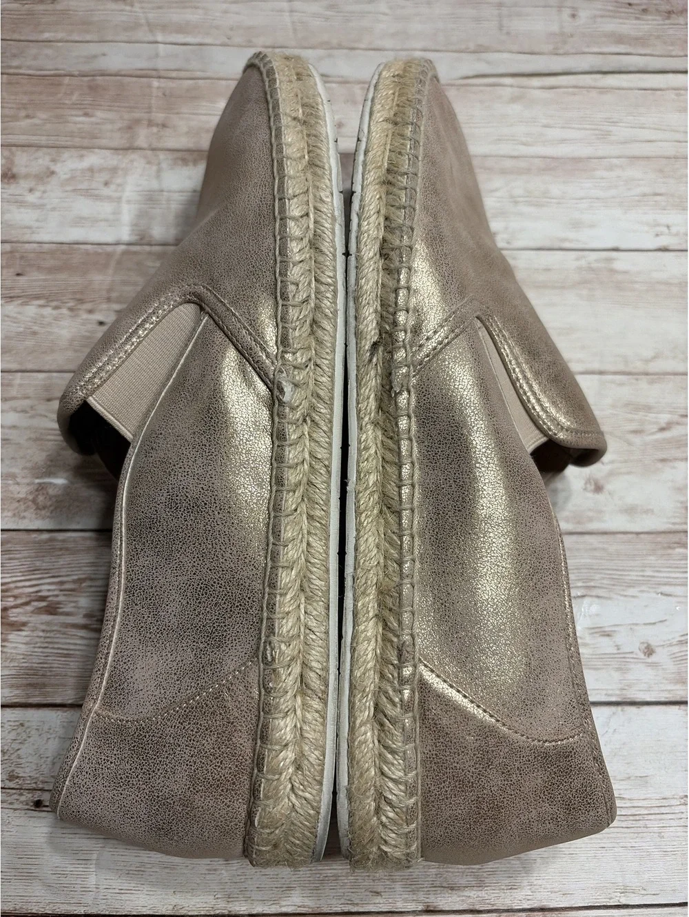 BC Born in California Metallic Gold Espadrilles Sneakers Size 8